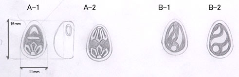 桔梗家紋モチーフのオーダーメイドペンダントのデザイン画