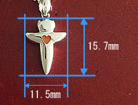クリオネクロスペンダントの寸法